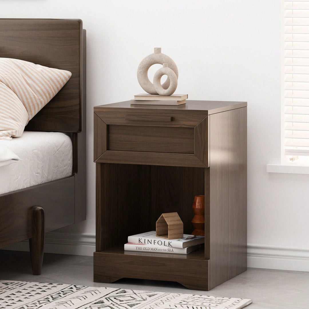 Stylish One-Drawer Nightstand For Modern Bedrooms  Sleek Storage Solution Image 9