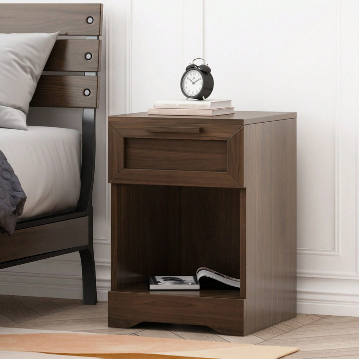 Stylish One-Drawer Nightstand For Modern Bedrooms  Sleek Storage Solution Image 11