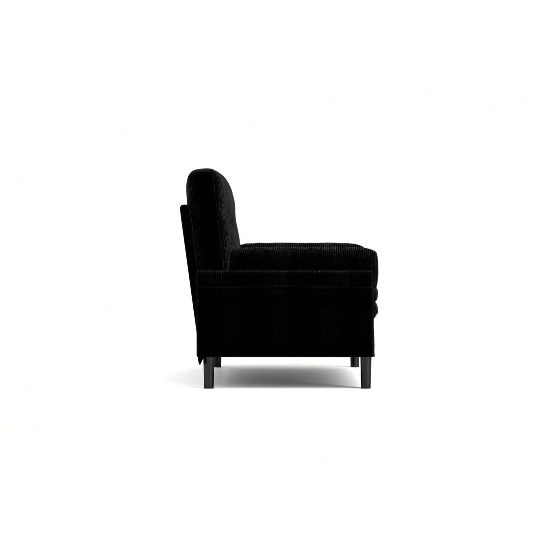 Stylish Black 2-Seater Sleeper Sofa With Recline Function For Ultimate Comfort Image 3