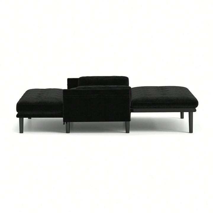 Stylish Black 2-Seater Sleeper Sofa With Recline Function For Ultimate Comfort Image 7