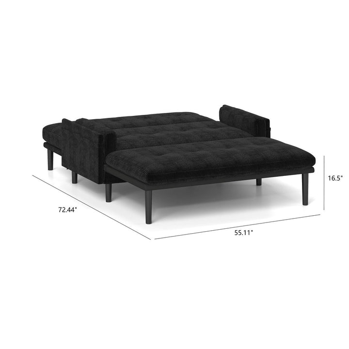 Stylish Black 2-Seater Sleeper Sofa With Recline Function For Ultimate Comfort Image 8