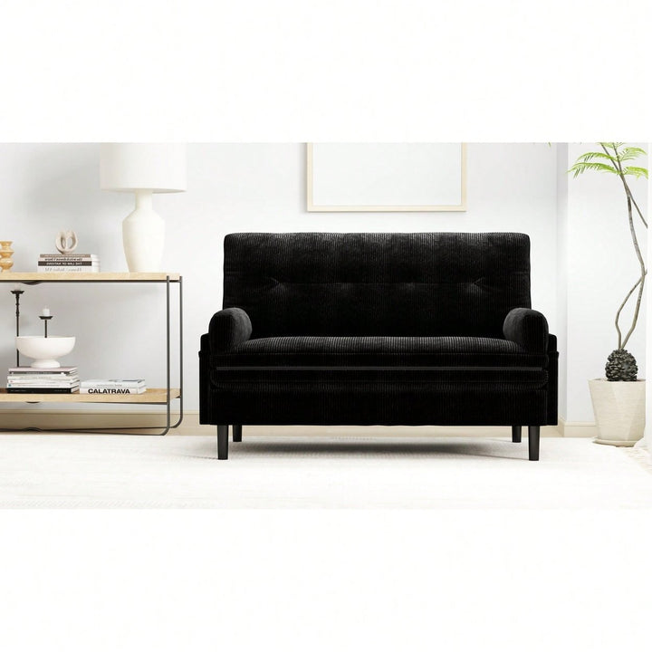 Stylish Black 2-Seater Sleeper Sofa With Recline Function For Ultimate Comfort Image 9