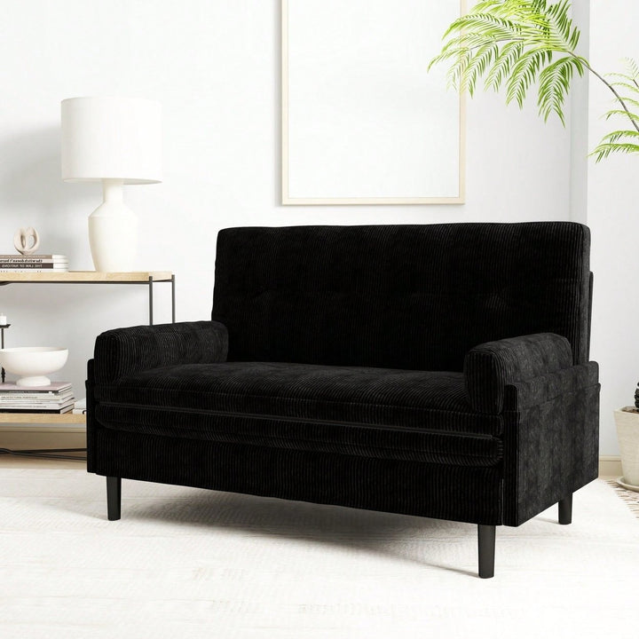 Stylish Black 2-Seater Sleeper Sofa With Recline Function For Ultimate Comfort Image 11