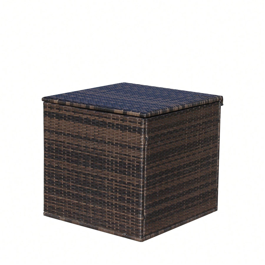 Stylish Brown Wicker Outdoor Furniture Storage Box For Patio And Garden Decor Image 1