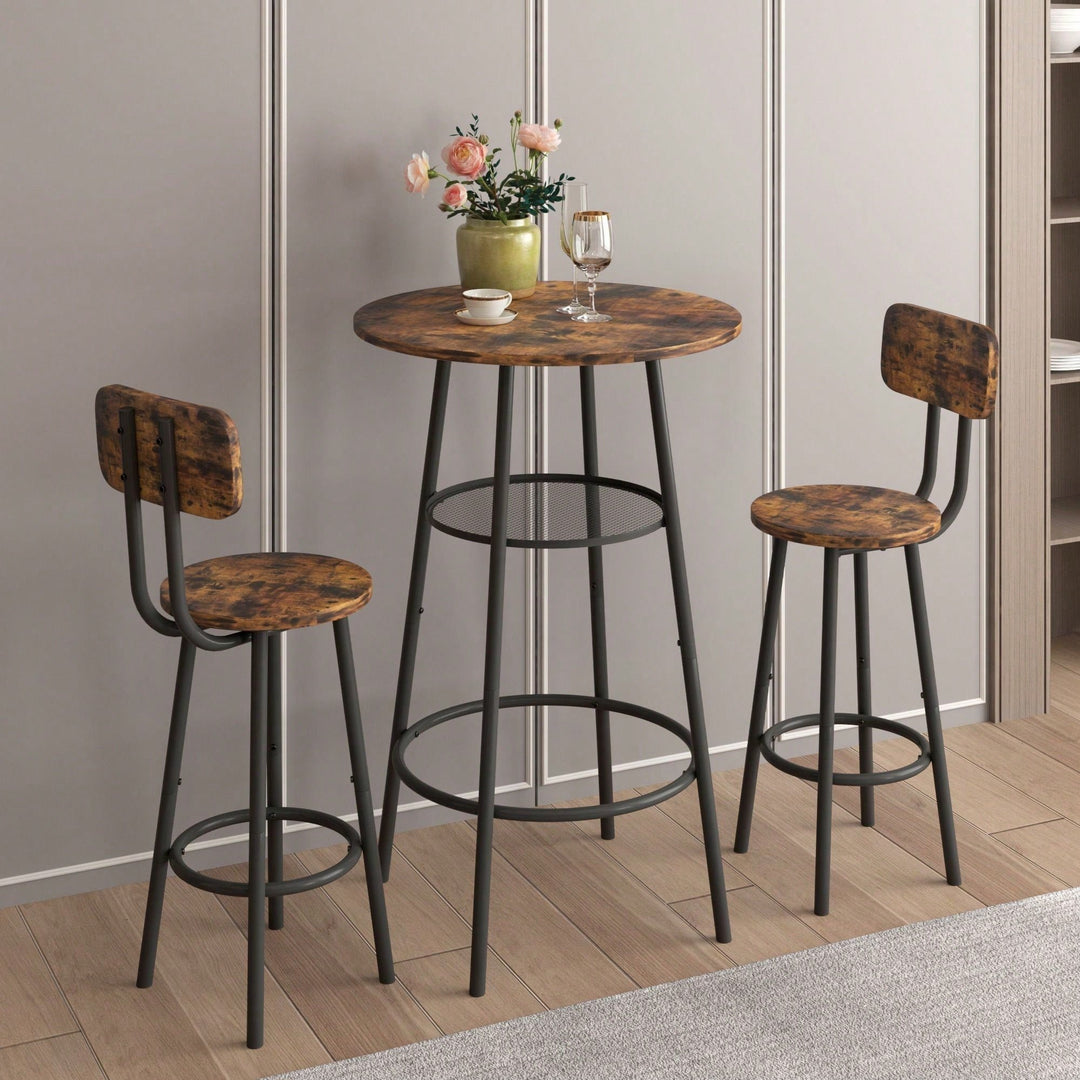 Stylish Counter Height Table Set With Stools Image 2