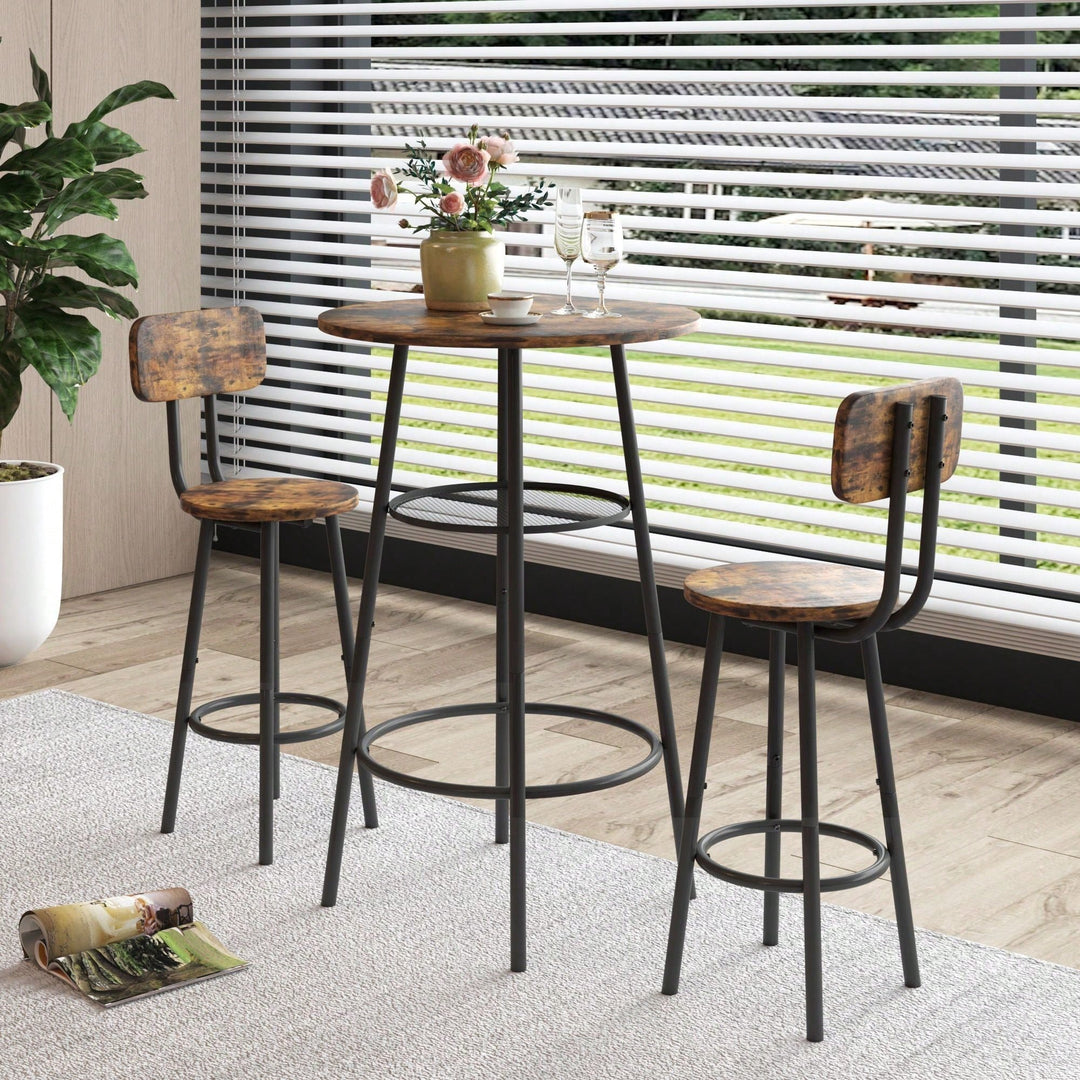 Stylish Counter Height Table Set With Stools Image 3