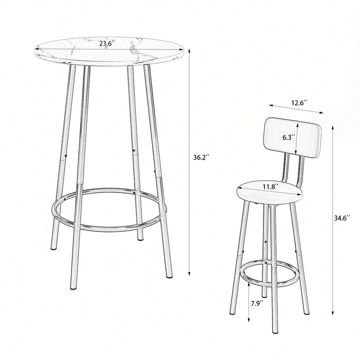 Stylish Counter Height Table Set With Stools Image 4