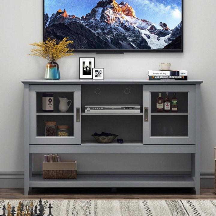 Stylish Grey Sideboard Buffet Table With Storage Doors For Elegant Dining And Living Spaces Image 1