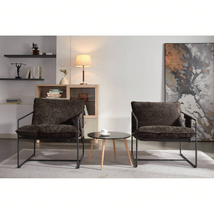 Upholstered Hanging Armchair With Metal Frame And Crushed Foam Cushions For Living Room And Bedroom Image 1