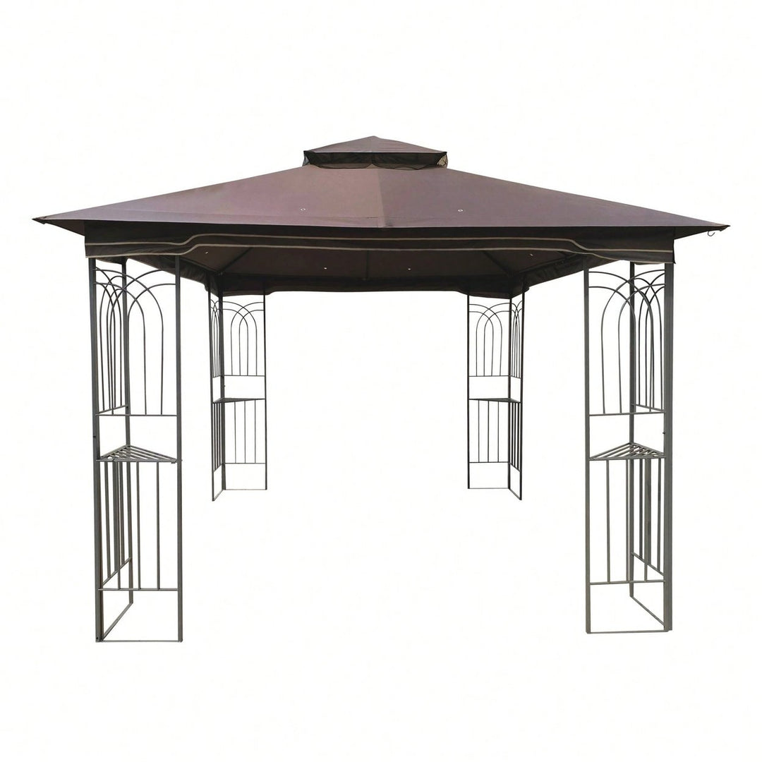 Ventilated Double Roof Outdoor Gazebo Canopy Tent with Detachable Mosquito Net for Lawn Garden and Backyard Image 1