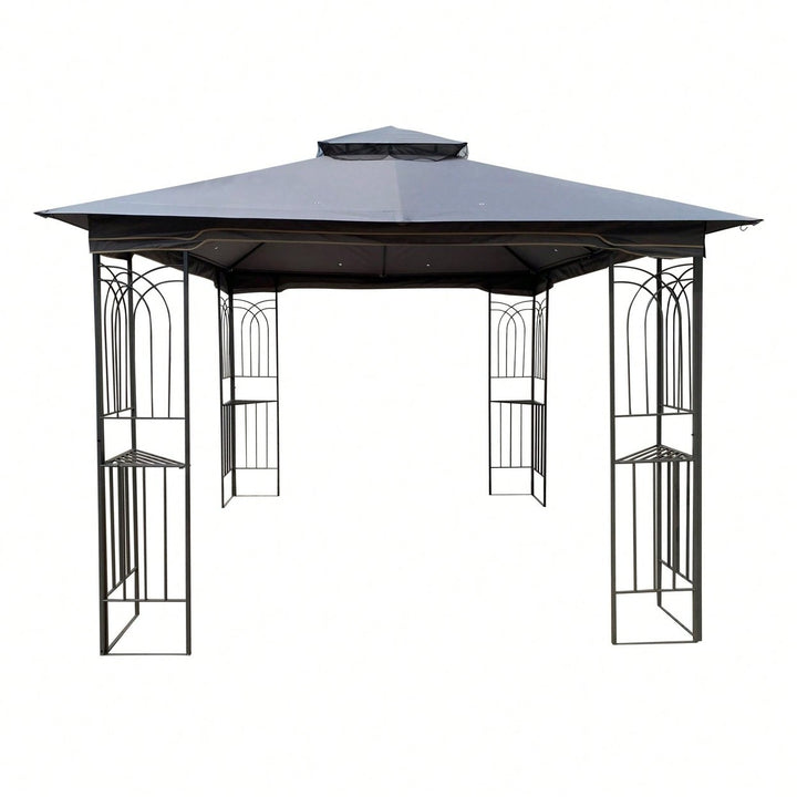 Ventilated Double Roof Outdoor Gazebo Canopy Tent with Detachable Mosquito Net for Lawn Garden and Backyard Image 2