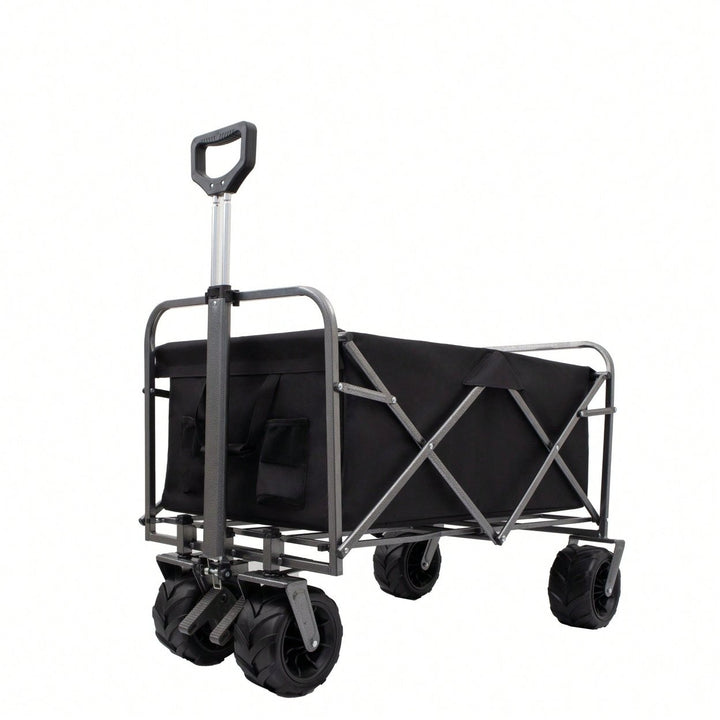 Versatile Folding Wagon For Kids - Portable Beach Trolley Cart For Outdoor Garden, Park, And Camping With Large Wheels Image 1