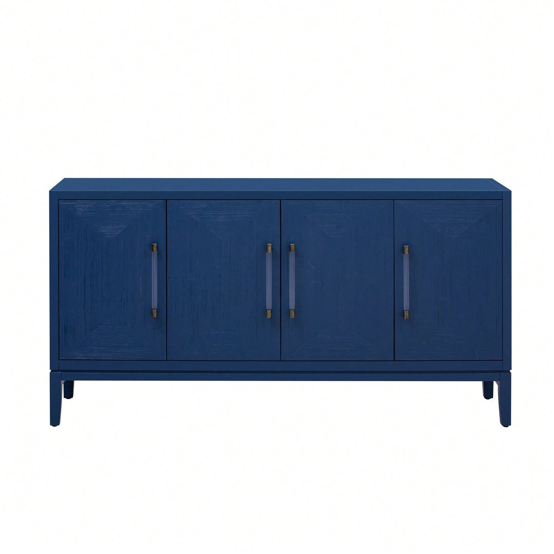 Versatile Four-Door Sideboard With Brushed MDF Doors And Elegant Acrylic Handles Perfect For Home Storage And Image 1