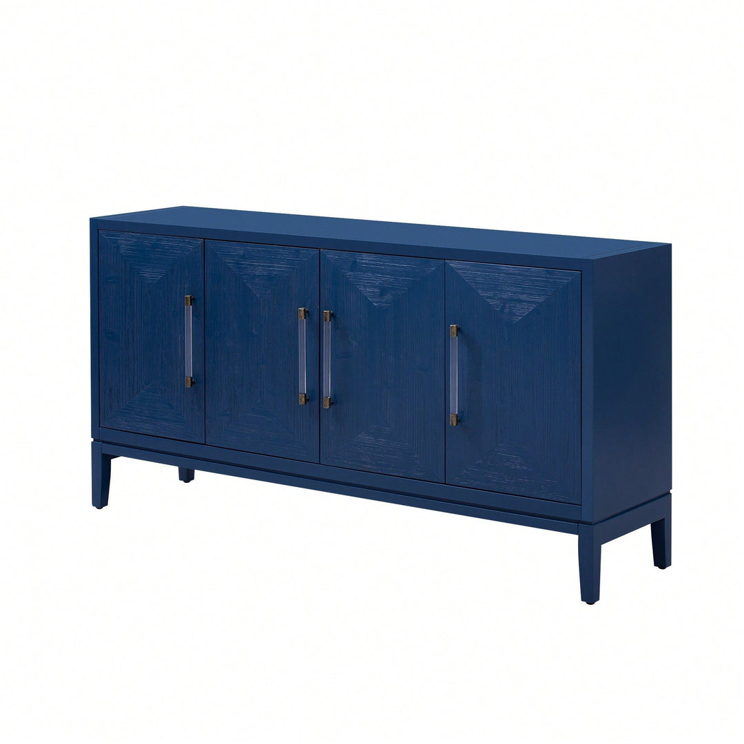 Versatile Four-Door Sideboard With Brushed MDF Doors And Elegant Acrylic Handles Perfect For Home Storage And Image 3