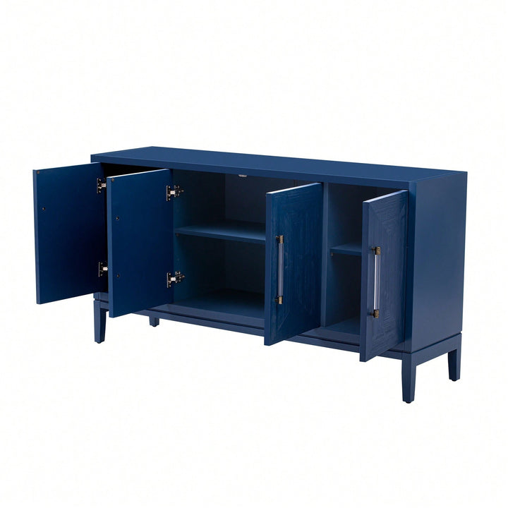 Versatile Four-Door Sideboard With Brushed MDF Doors And Elegant Acrylic Handles Perfect For Home Storage And Image 7