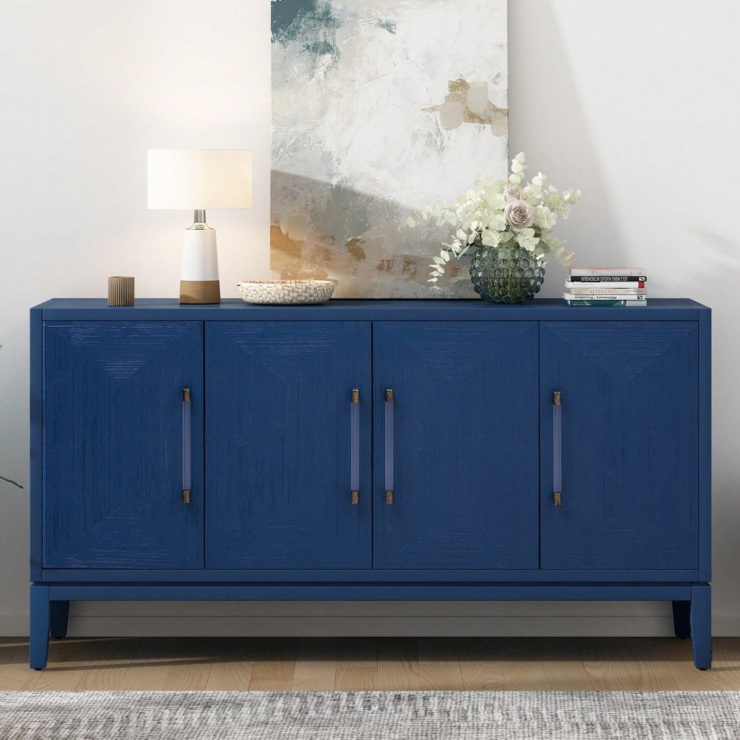 Versatile Four-Door Sideboard With Brushed MDF Doors And Elegant Acrylic Handles Perfect For Home Storage And Image 8