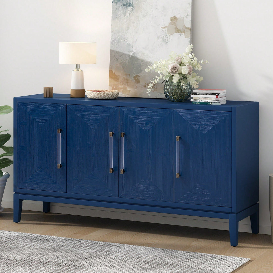 Versatile Four-Door Sideboard With Brushed MDF Doors And Elegant Acrylic Handles Perfect For Home Storage And Image 9