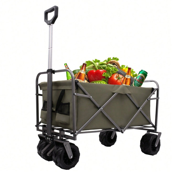 Versatile Folding Wagon For Kids - Portable Beach Trolley Cart For Outdoor Garden, Park, And Camping With Large Wheels Image 11