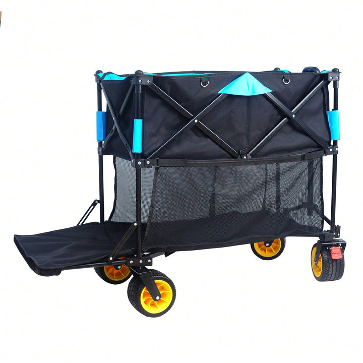 Versatile Large Capacity Folding Cart - Extra Long Extender Wagon For Garden, Shopping, And Beach Adventures Image 8