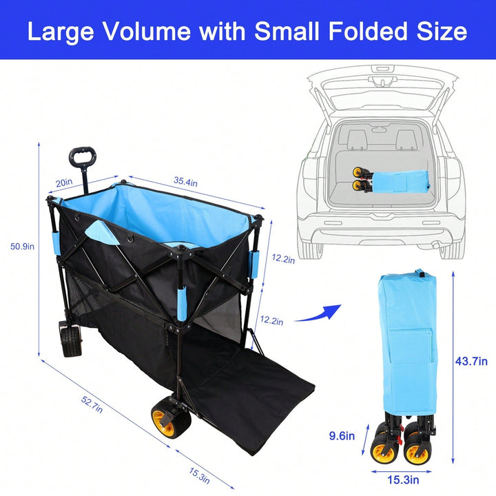 Versatile Large Capacity Folding Cart - Extra Long Extender Wagon For Garden, Shopping, And Beach Adventures Image 11