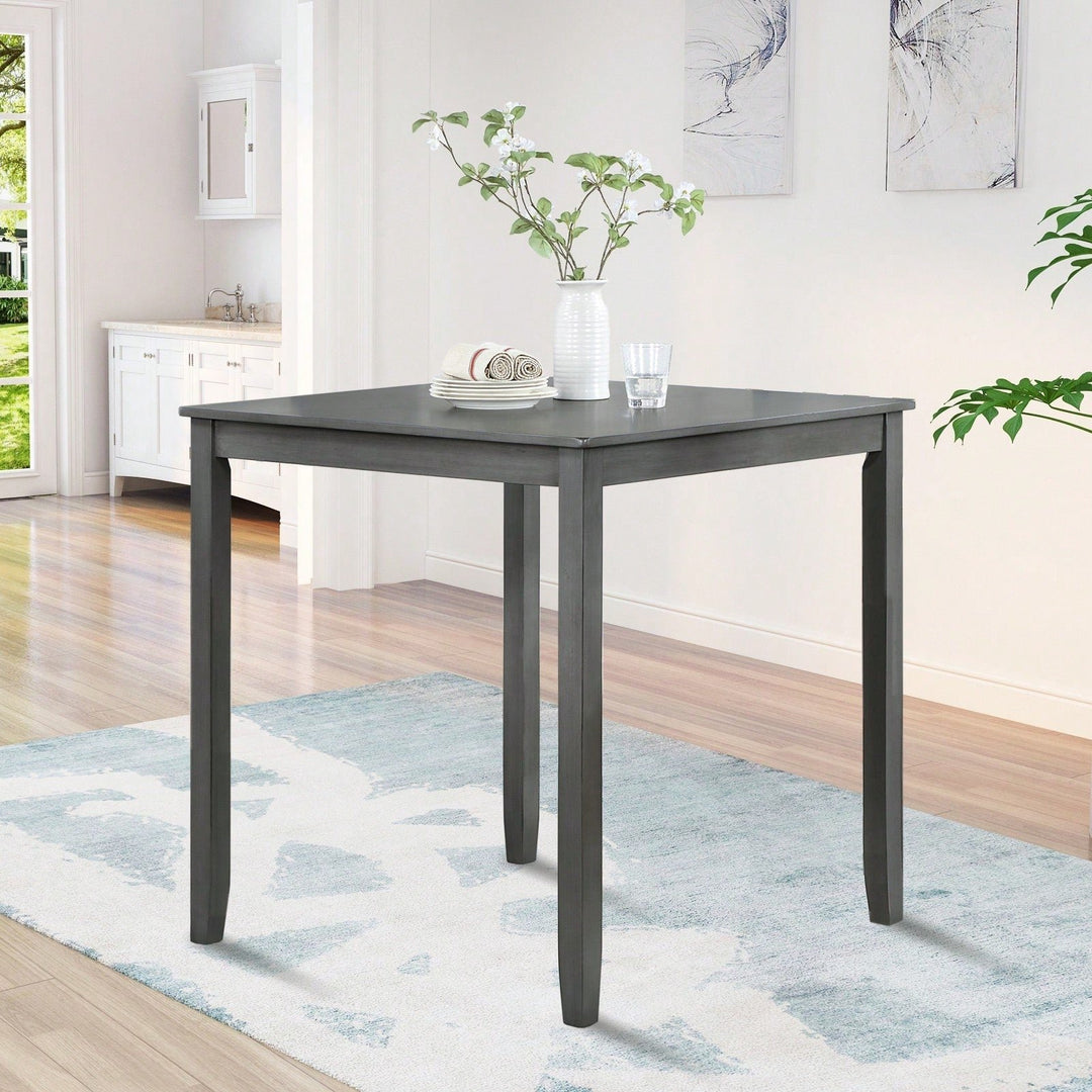 Wooden Dining Square Table, Kitchen Table For Small Space, 4 Person Counter Height Table Image 8