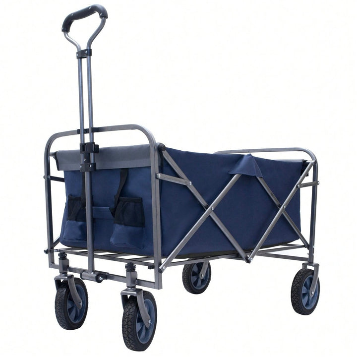 Versatile Outdoor Folding Wagon Cart For Beach, Garden, And Camping - Compact Micro Collapsible Trolley Image 1