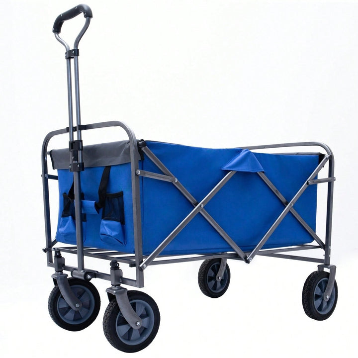 Versatile Outdoor Folding Wagon Cart For Beach, Garden, And Camping - Compact Micro Collapsible Trolley Image 2