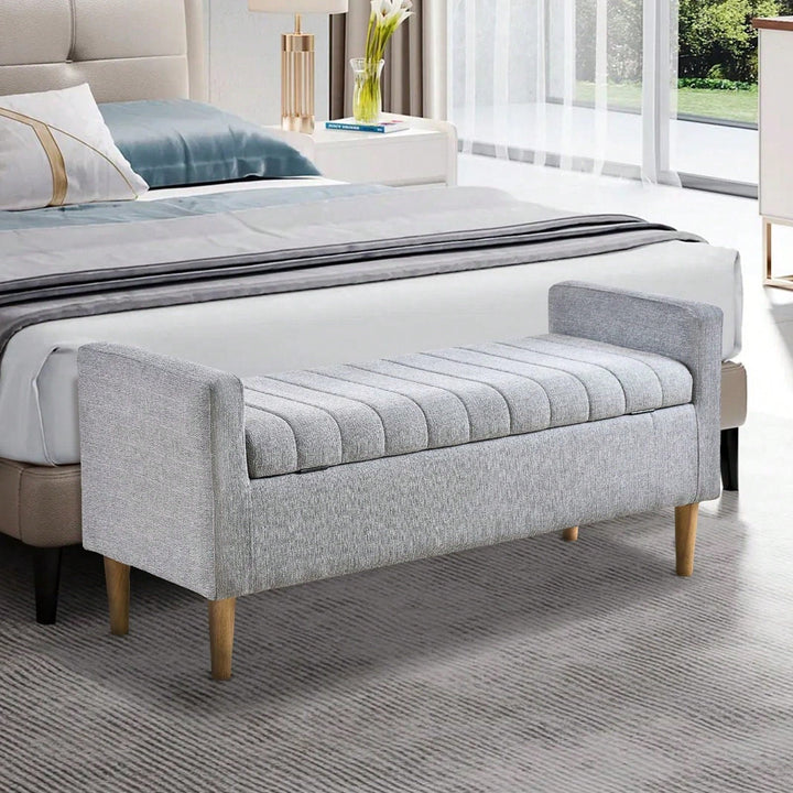 Versatile Storage Ottoman Hidden Storage, Comfortable Seating, And Easy Assembly Image 5