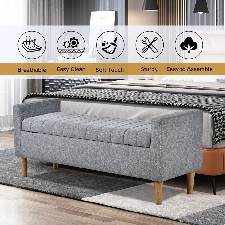 Versatile Storage Ottoman Hidden Storage, Comfortable Seating, And Easy Assembly Image 7