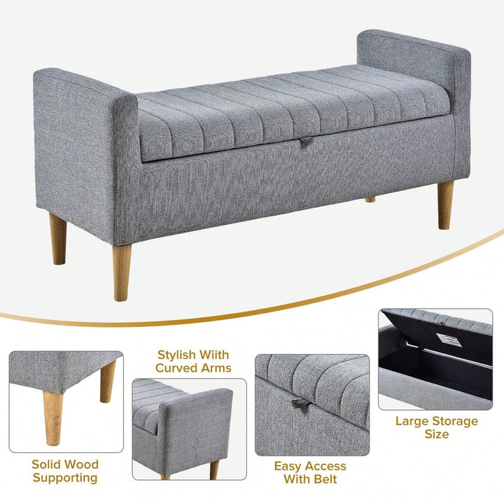 Versatile Storage Ottoman Hidden Storage, Comfortable Seating, And Easy Assembly Image 8