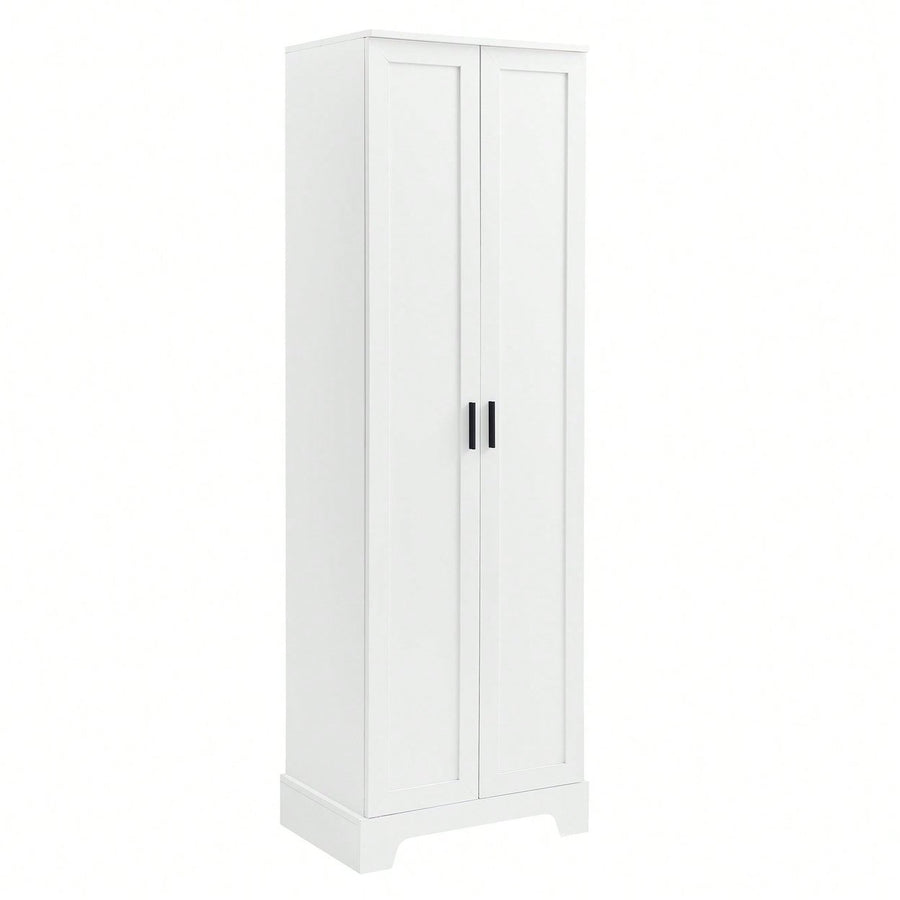 Versatile Two-Door Storage Cabinet For Bathroom And Office With Adjustable Shelf, Durable MDF Construction, Stylish Image 1