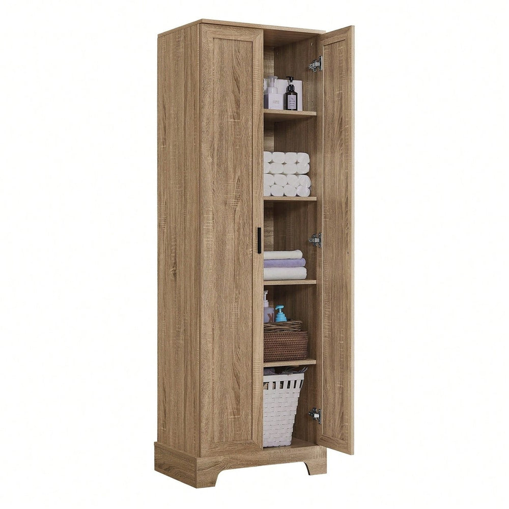 Versatile Two-Door Storage Cabinet For Bathroom And Office With Adjustable Shelf, Durable MDF Construction, Stylish Image 2