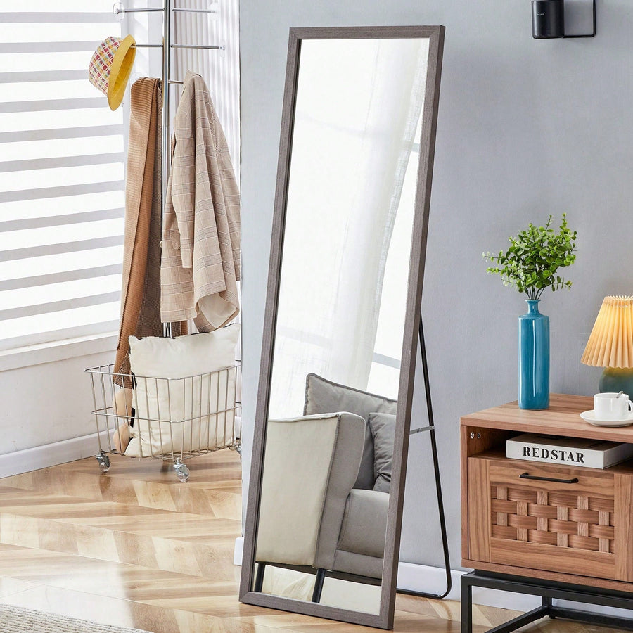 Thickened Border, Solid Wood Frame Full Length Mirror, Dressing Mirror, Bedroom Entrance, Decorative Mirror, And Floor Image 1