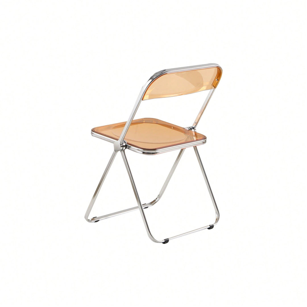 Transparent Stackable Folding Chair With Acrylic Seat And Chrome Frame For Versatile Indoor And Outdoor Use Image 6