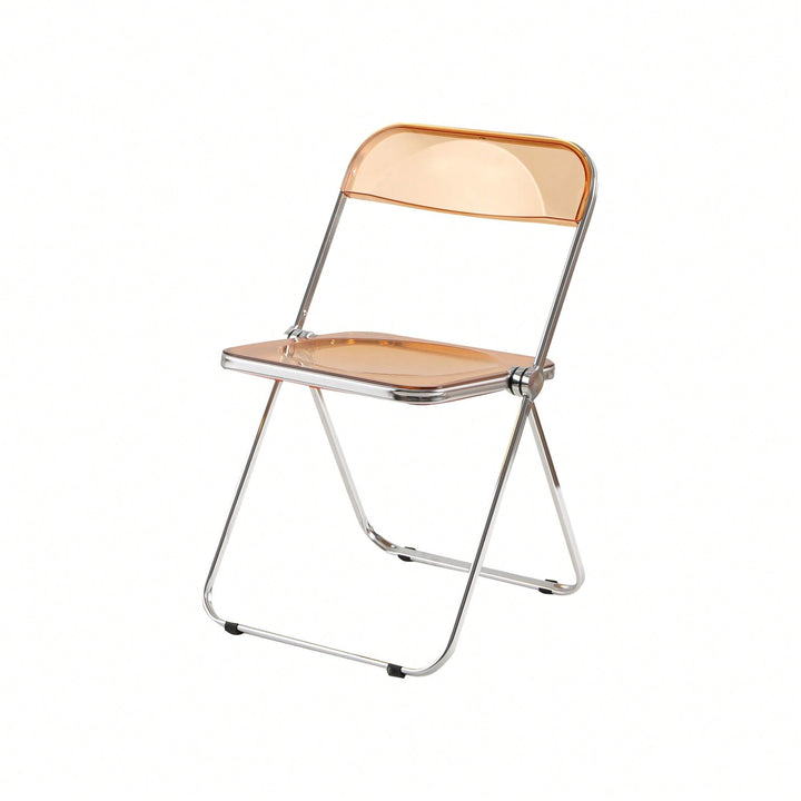 Transparent Stackable Folding Chair With Acrylic Seat And Chrome Frame For Versatile Indoor And Outdoor Use Image 7