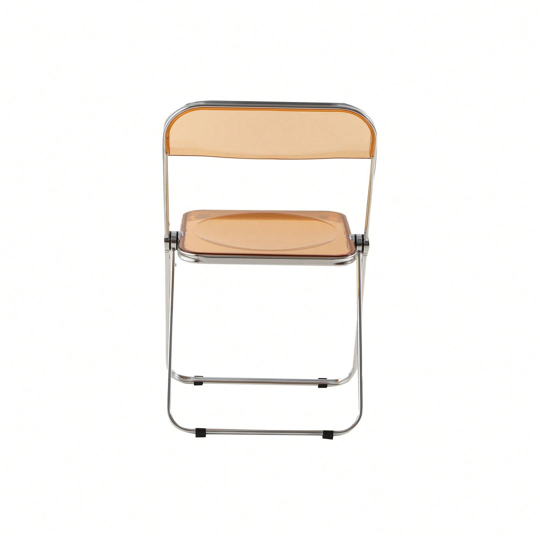 Transparent Stackable Folding Chair With Acrylic Seat And Chrome Frame For Versatile Indoor And Outdoor Use Image 8