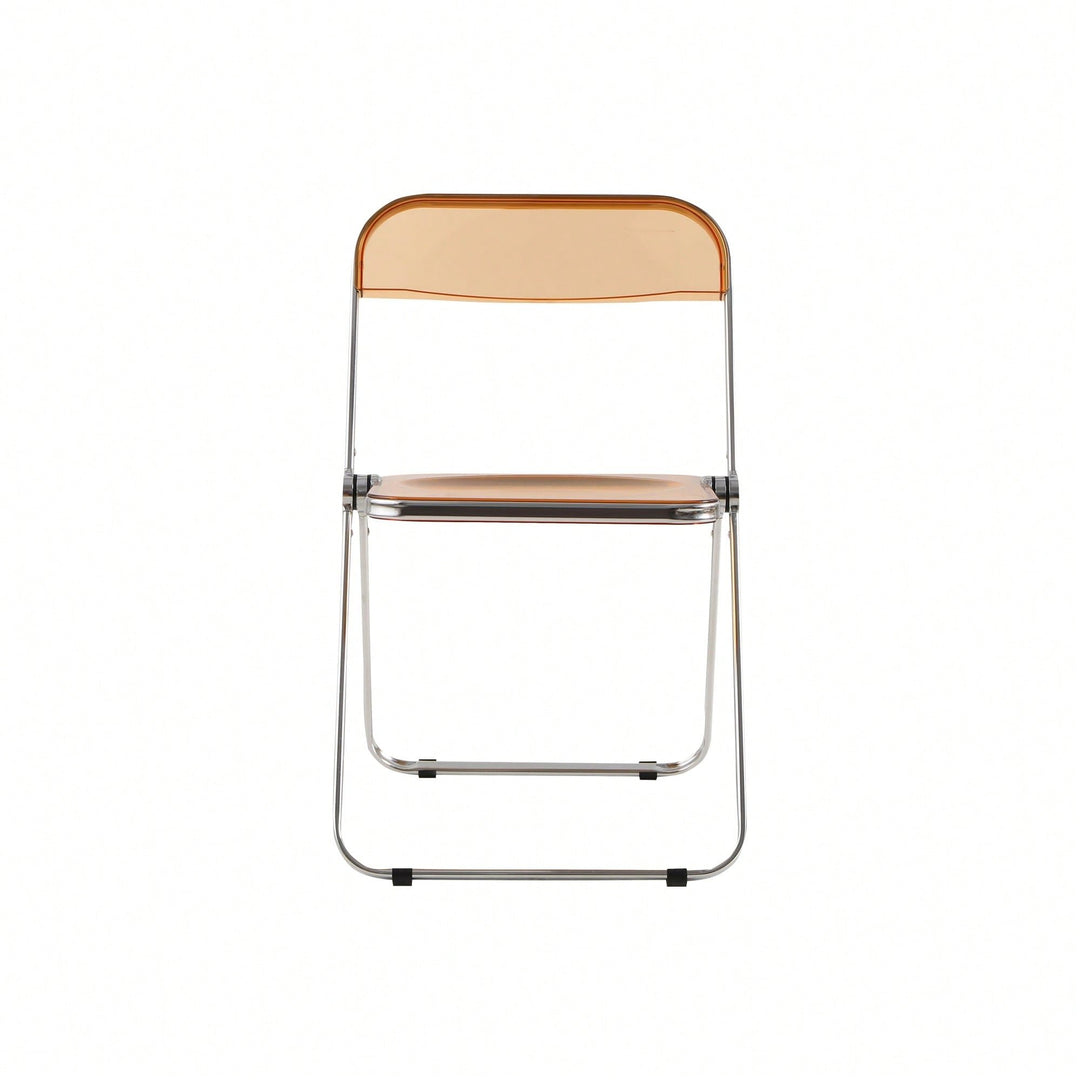 Transparent Stackable Folding Chair With Acrylic Seat And Chrome Frame For Versatile Indoor And Outdoor Use Image 9