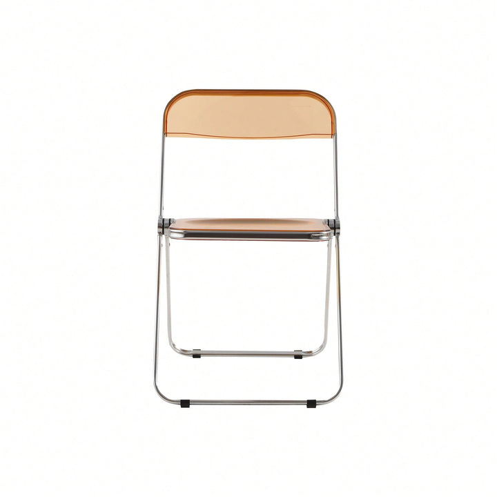 Transparent Stackable Folding Chair With Acrylic Seat And Chrome Frame For Versatile Indoor And Outdoor Use Image 9