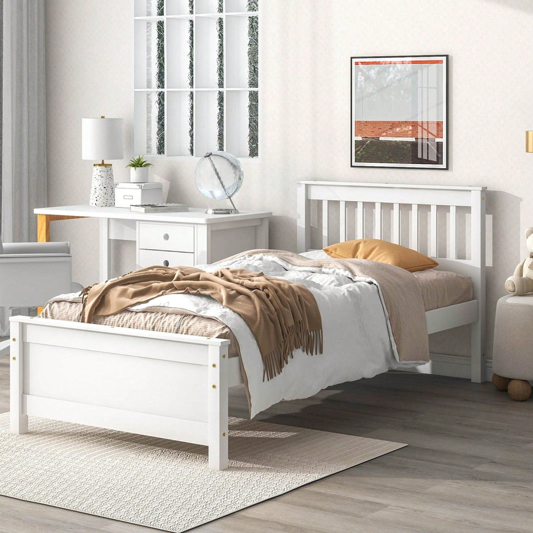 Twin Bed With Headboard And Footboard For Kids, Teens, Adults,With A Nightstand Image 5