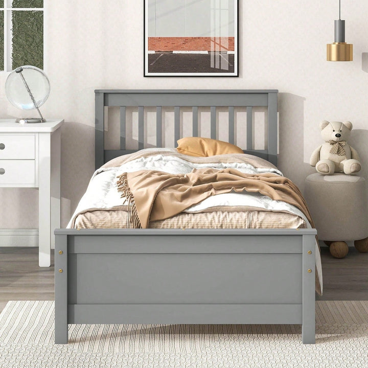 Twin Bed With Headboard And Footboard For Kids, Teens, Adults,With A Nightstand Image 10