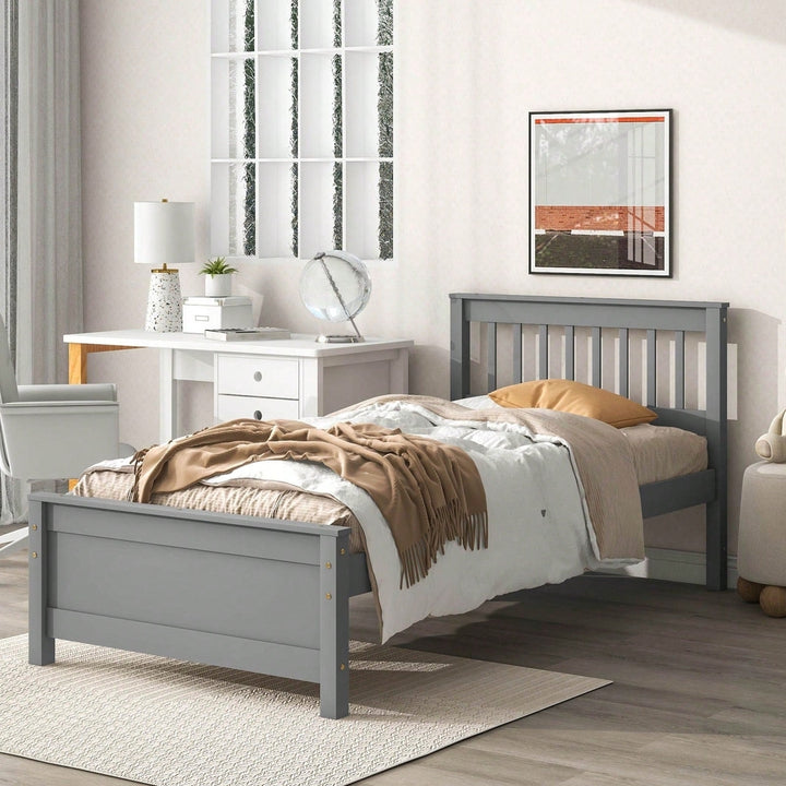 Twin Bed With Headboard And Footboard For Kids, Teens, Adults,With A Nightstand Image 11