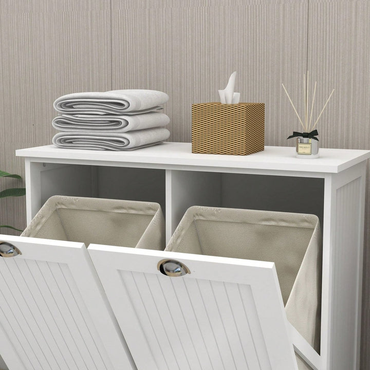 Two-Compartment Tilt-Out Laundry Sorter Cabinet Image 4