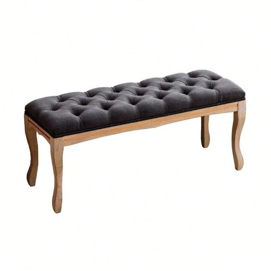 Upholstered Tufted Bench Ottoman , Velvet Dining Bench Bedroom Bench Footrest Stool Accent Bench For Entryway Dining Image 1