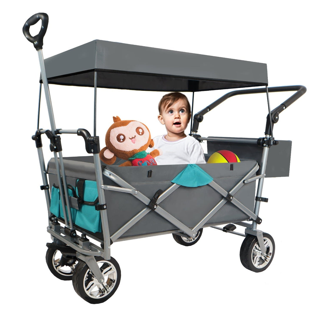 Utility Folding Wagon with Removable Canopy Image 3