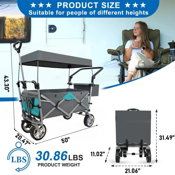 Utility Folding Wagon with Removable Canopy Image 6