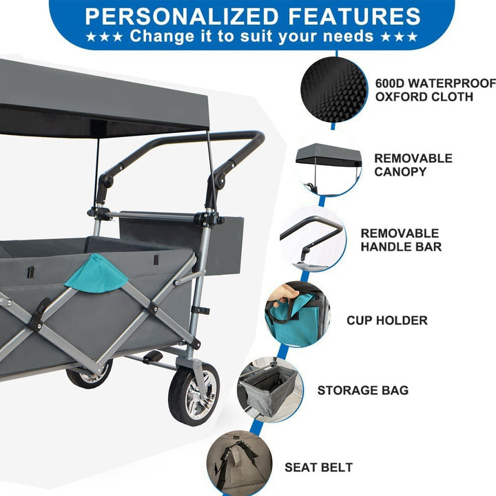 Utility Folding Wagon with Removable Canopy Image 8