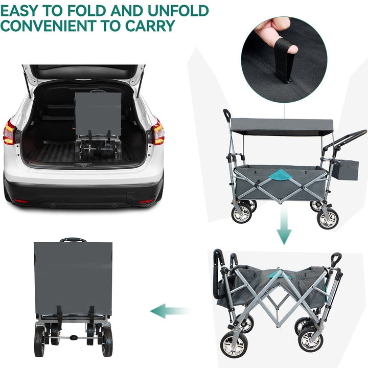 Utility Folding Wagon with Removable Canopy Image 9