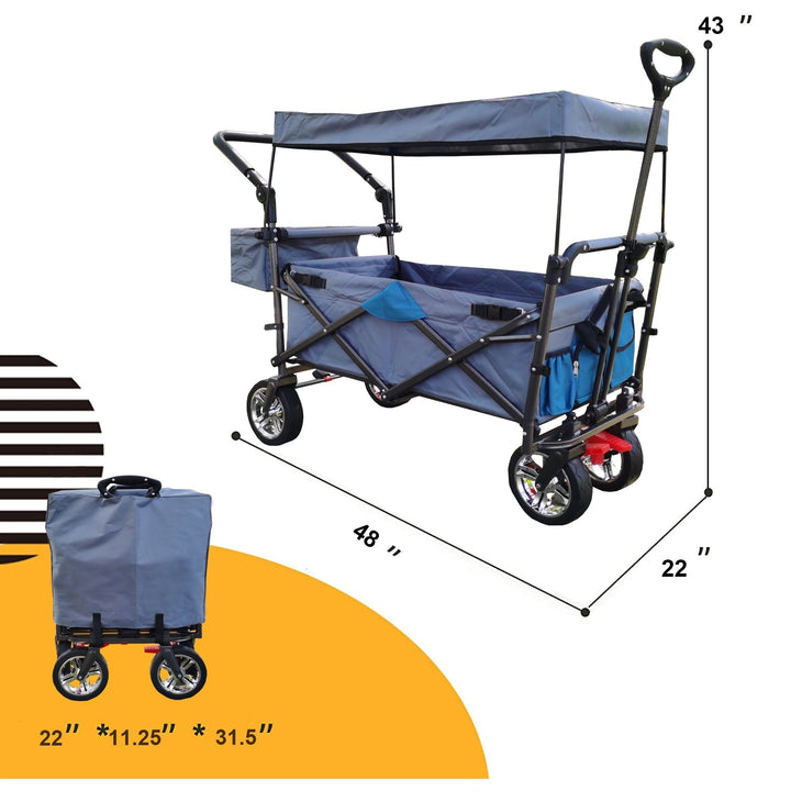 Utility Folding Wagon with Removable Canopy Image 10