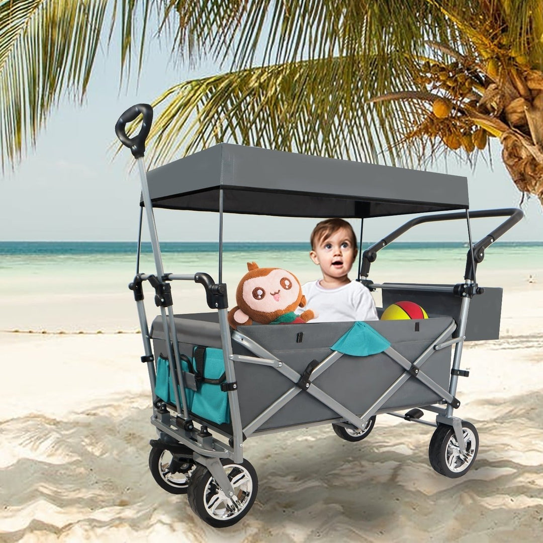 Utility Folding Wagon with Removable Canopy Image 12