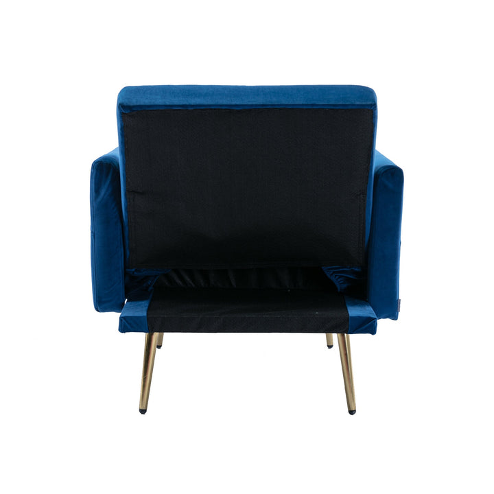 Velvet Accent Chair with Adjustable Armrests and Backrest, Button Tufted Lounge Chair, Single Recliner Armchair with Image 10